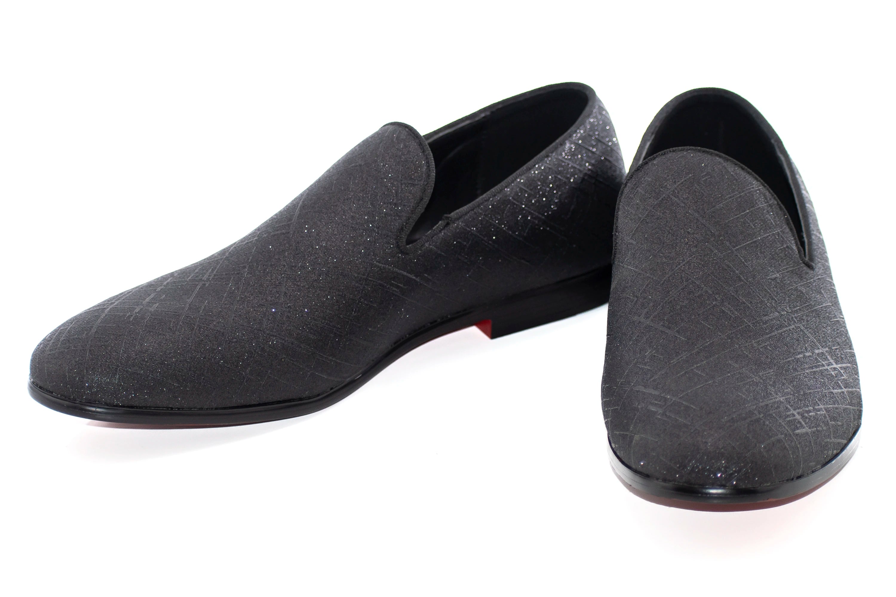 Black Crosshatch Textured Dress Loafer