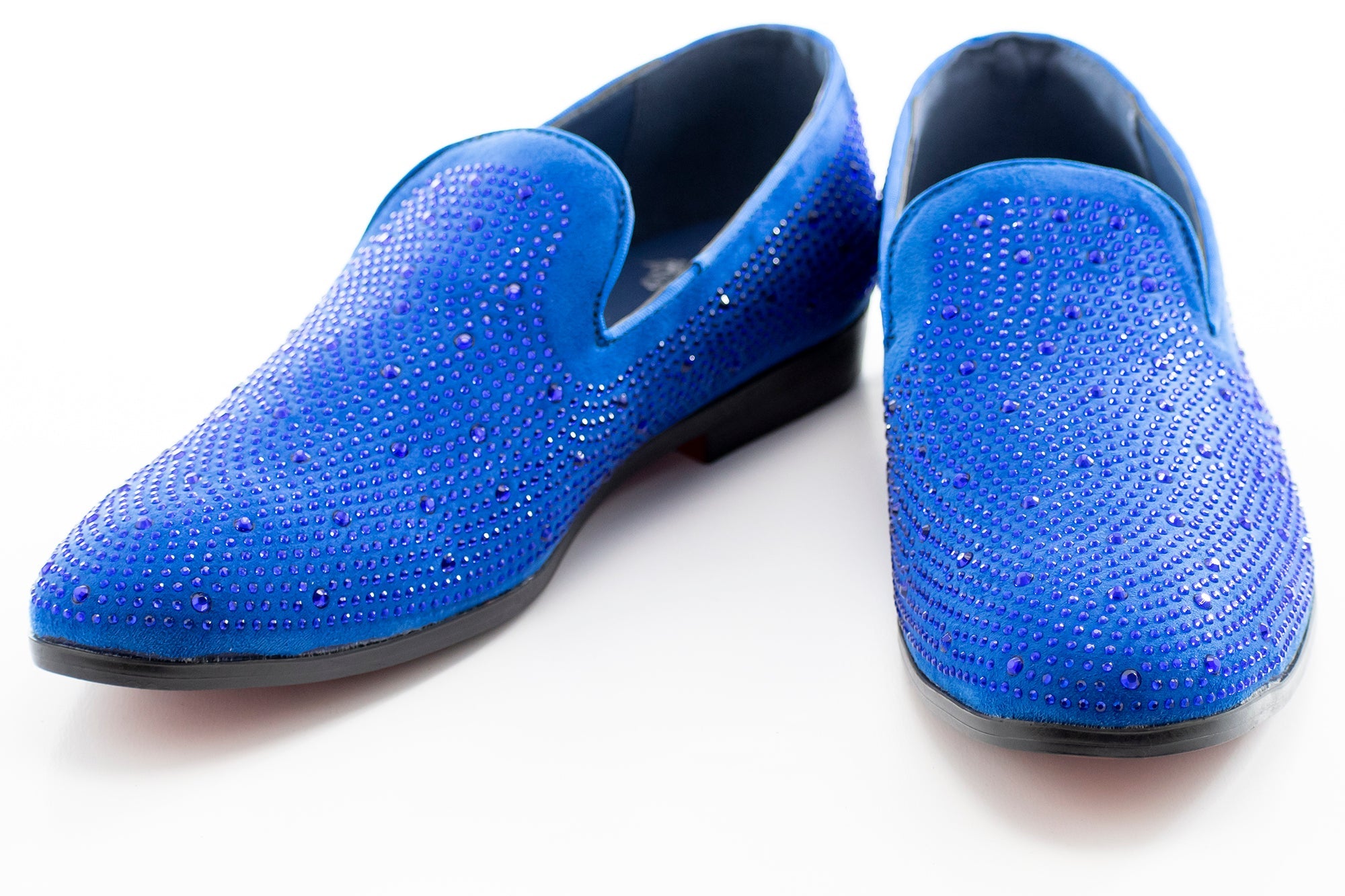 Royal Blue Rhinestone Encrusted Smoking Loafer