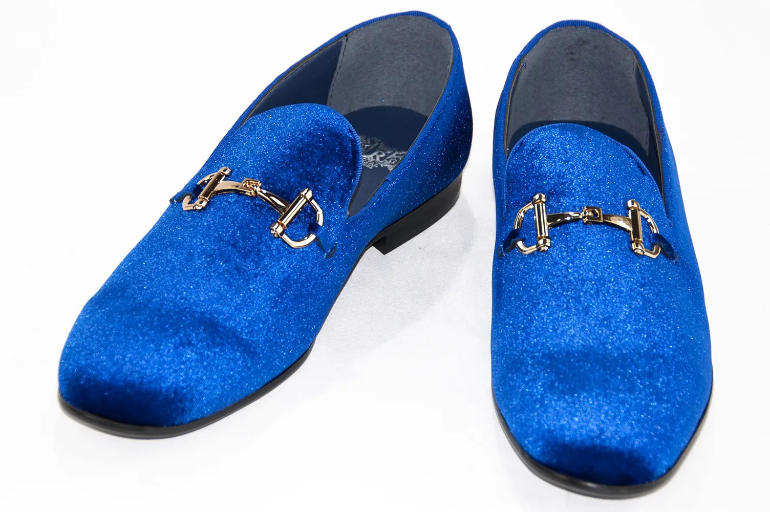 Royal Blue Velvet Horsebit Smoking Loafer