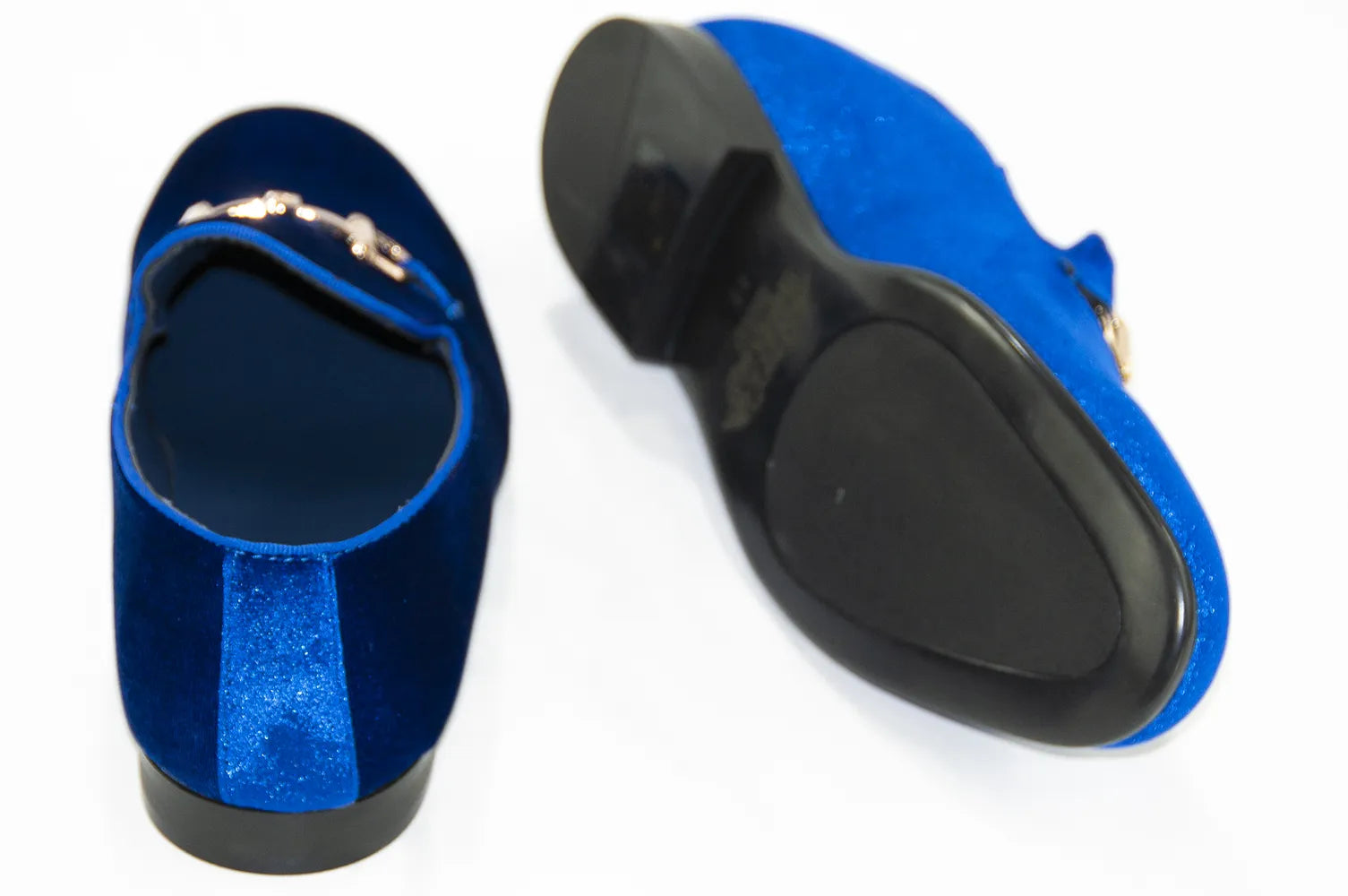 Royal Blue Velvet Horsebit Smoking Loafer