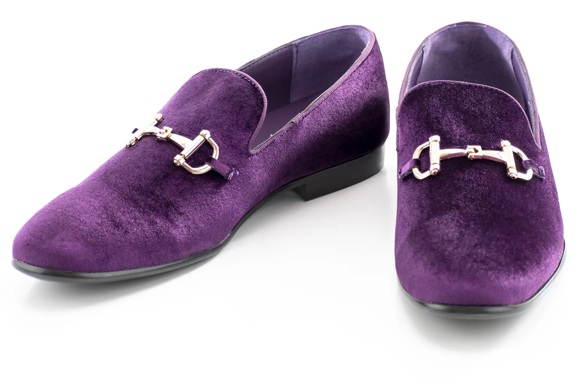 Purple Velvet Horsebit Smoking Loafer