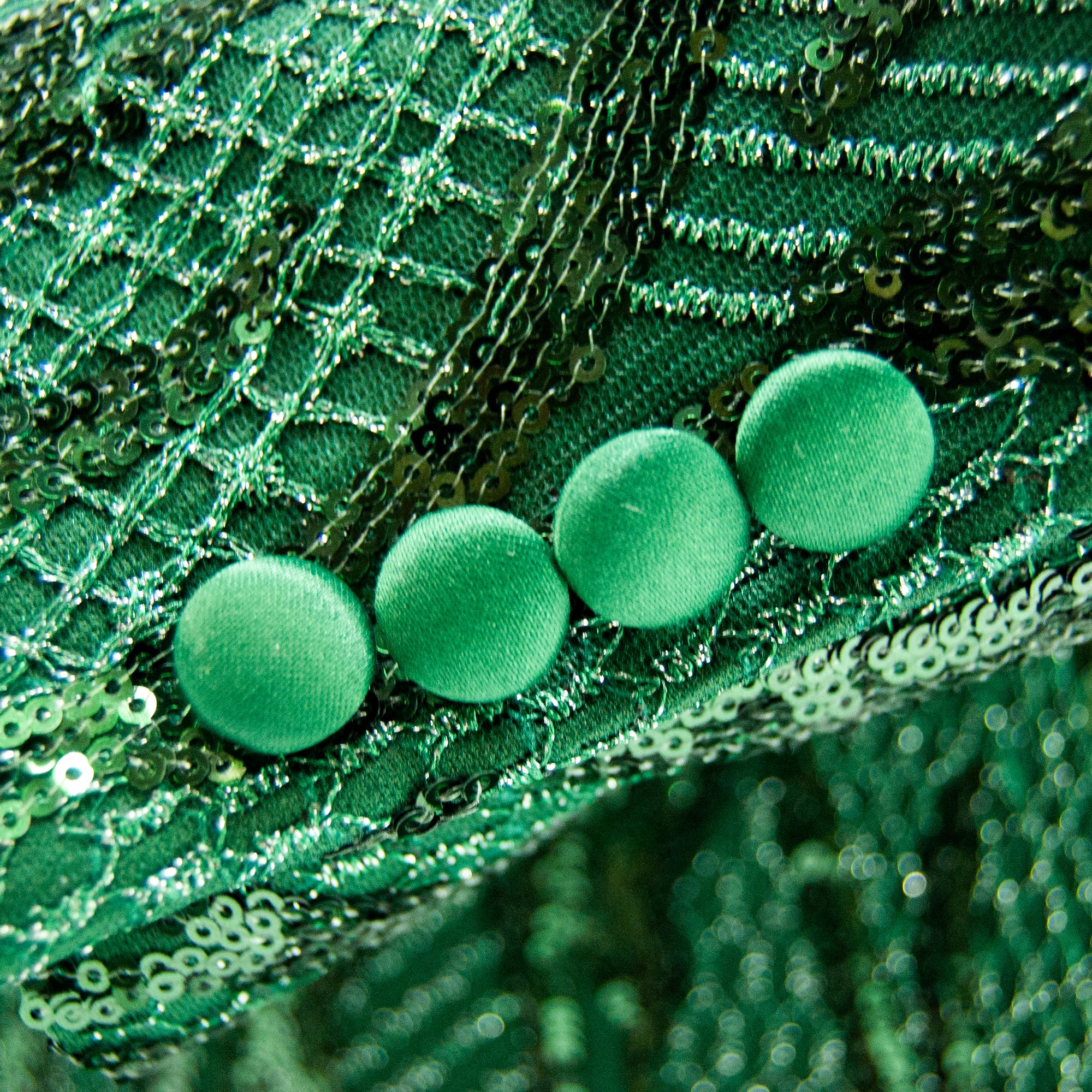 Green Sequined Slim-Fit Dinner Jacket