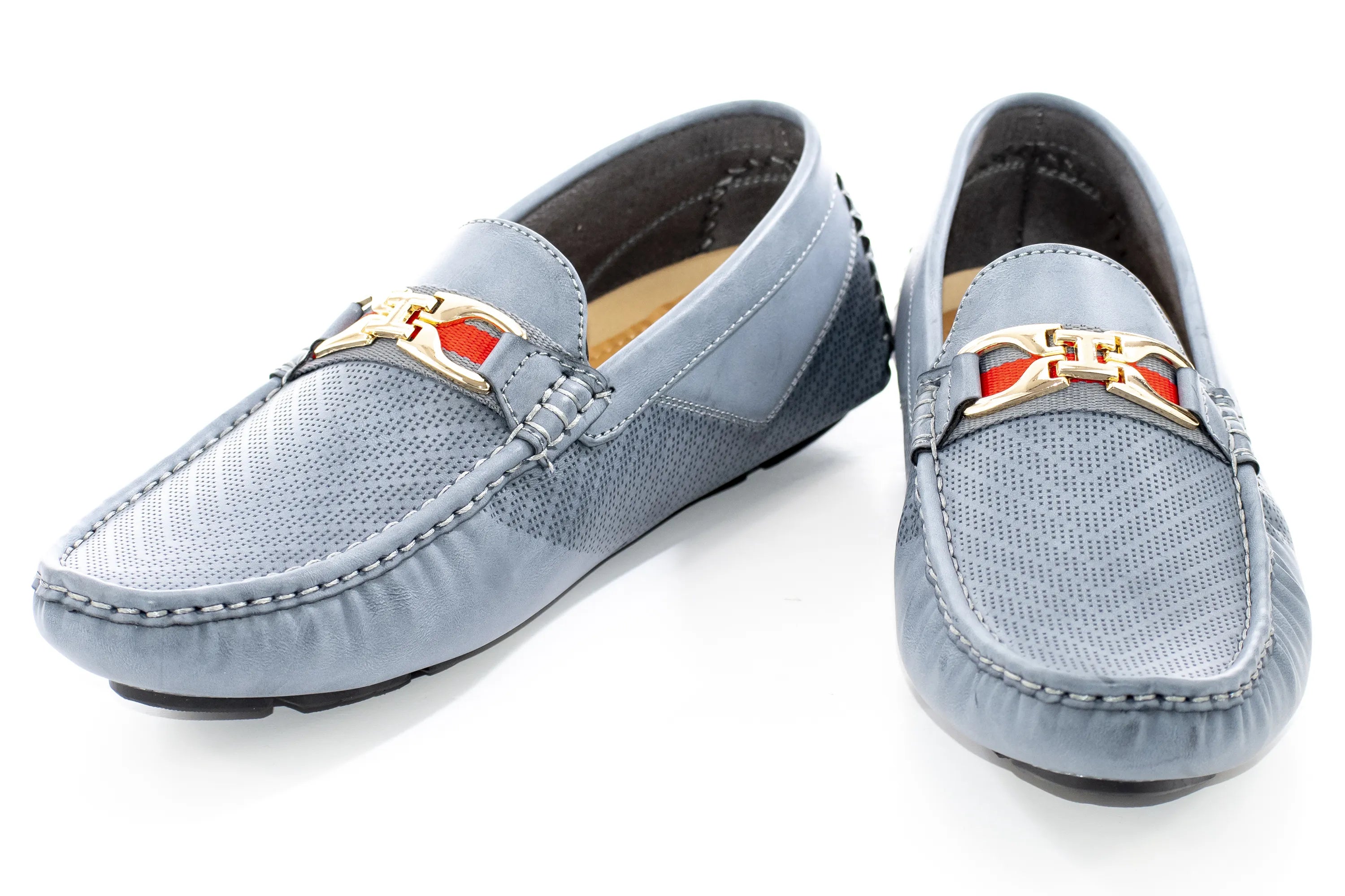 Gray Perforated Designer Bit Driver Loafer