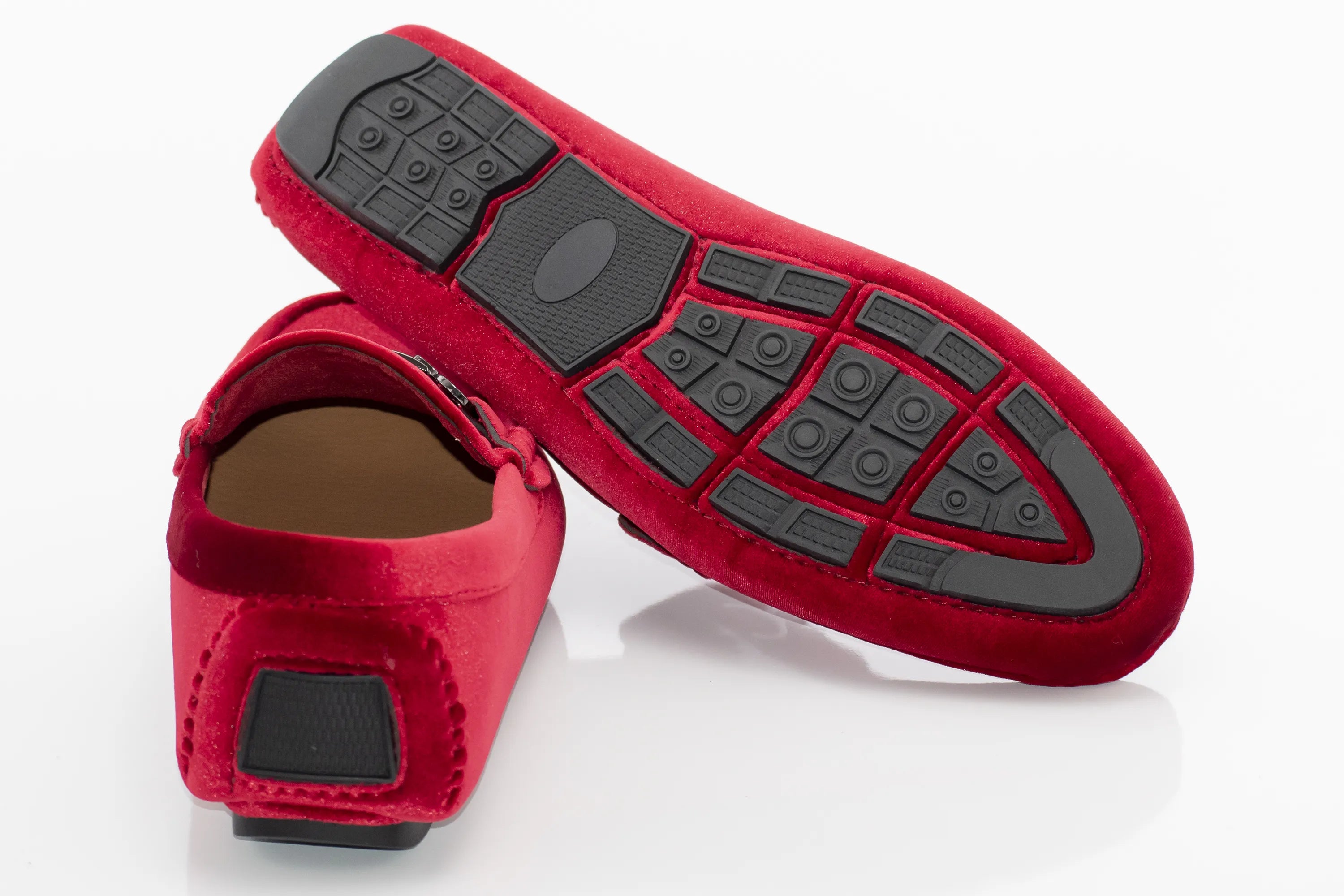 Red Velvet Metal Clasp Driver Loafer