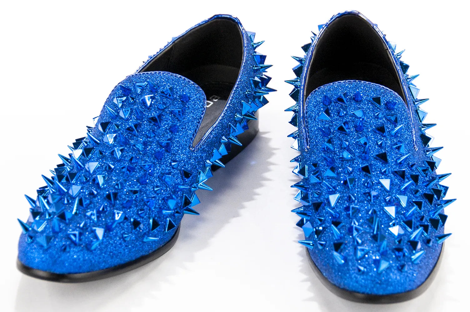 Royal Blue Glittered Spiked Loafer