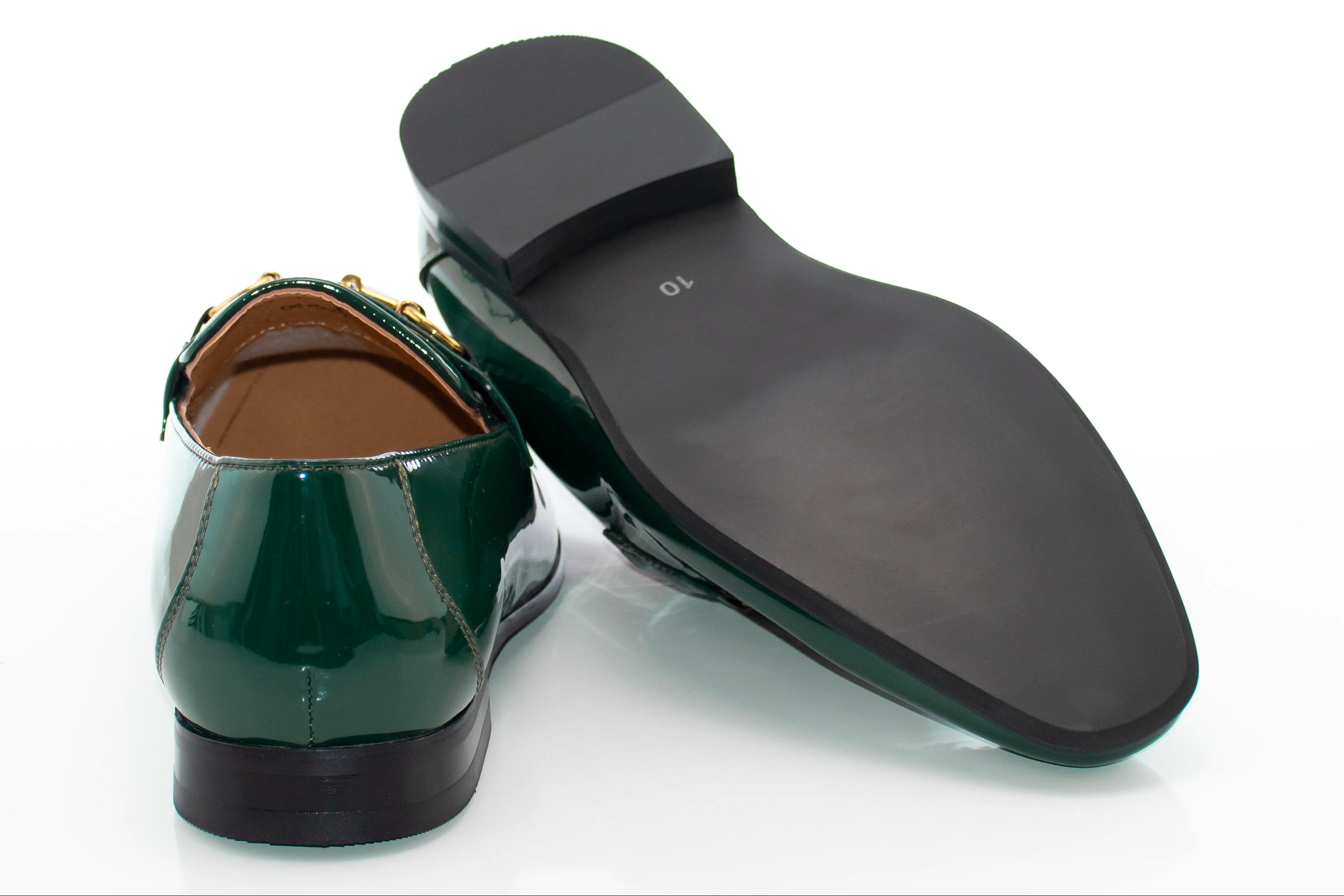 Green Patent Leather Horsebit Dress Loafer