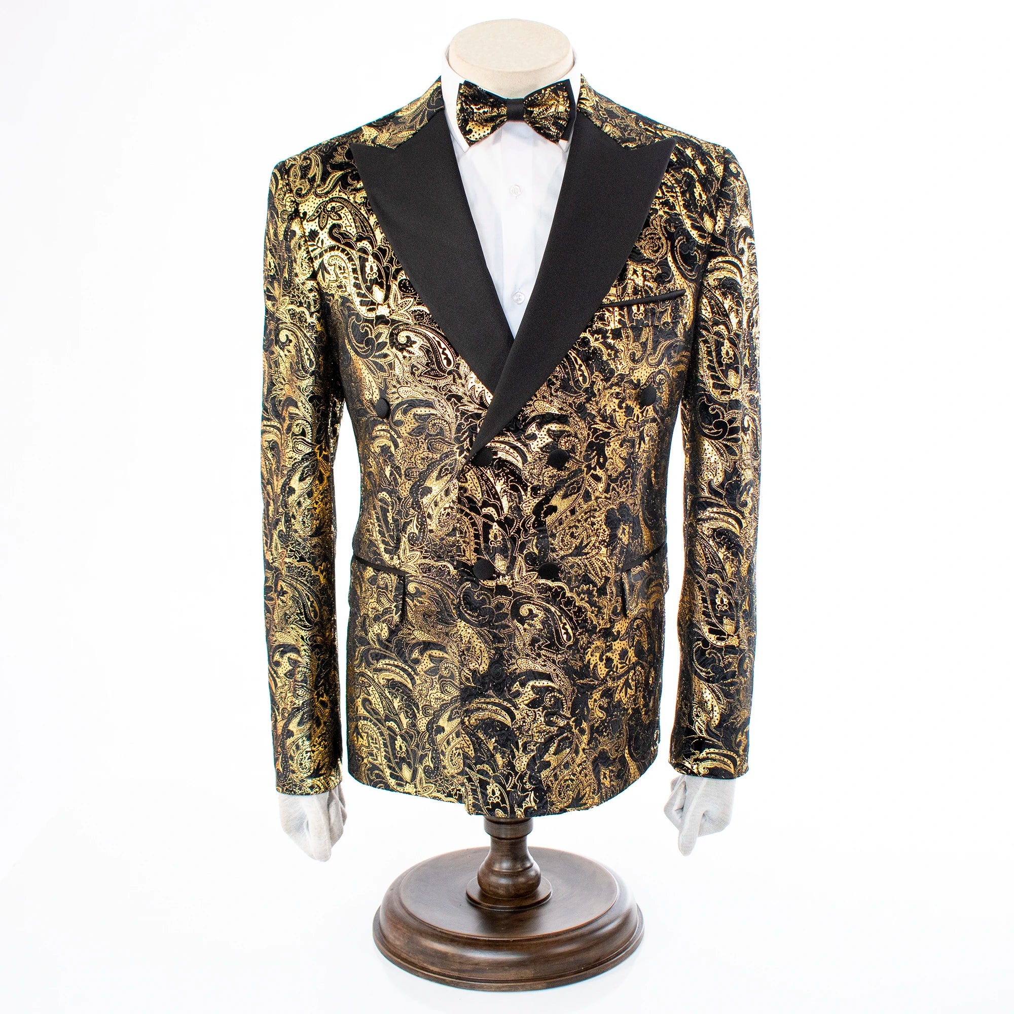 Monte | Gold Paisley 3-Piece Tailored-Fit Tuxedo