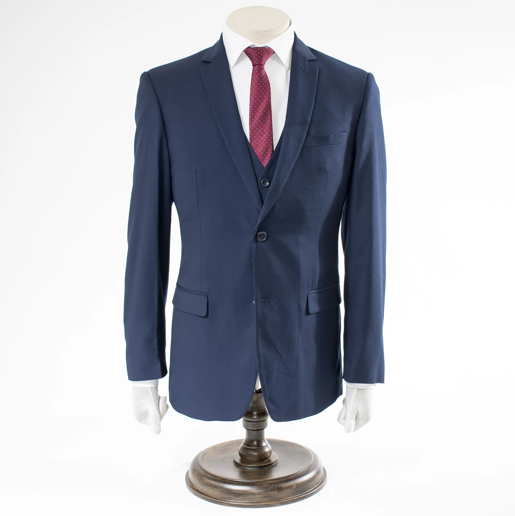 Navy 3-Piece Slim-Fit Notch Lapel Suit