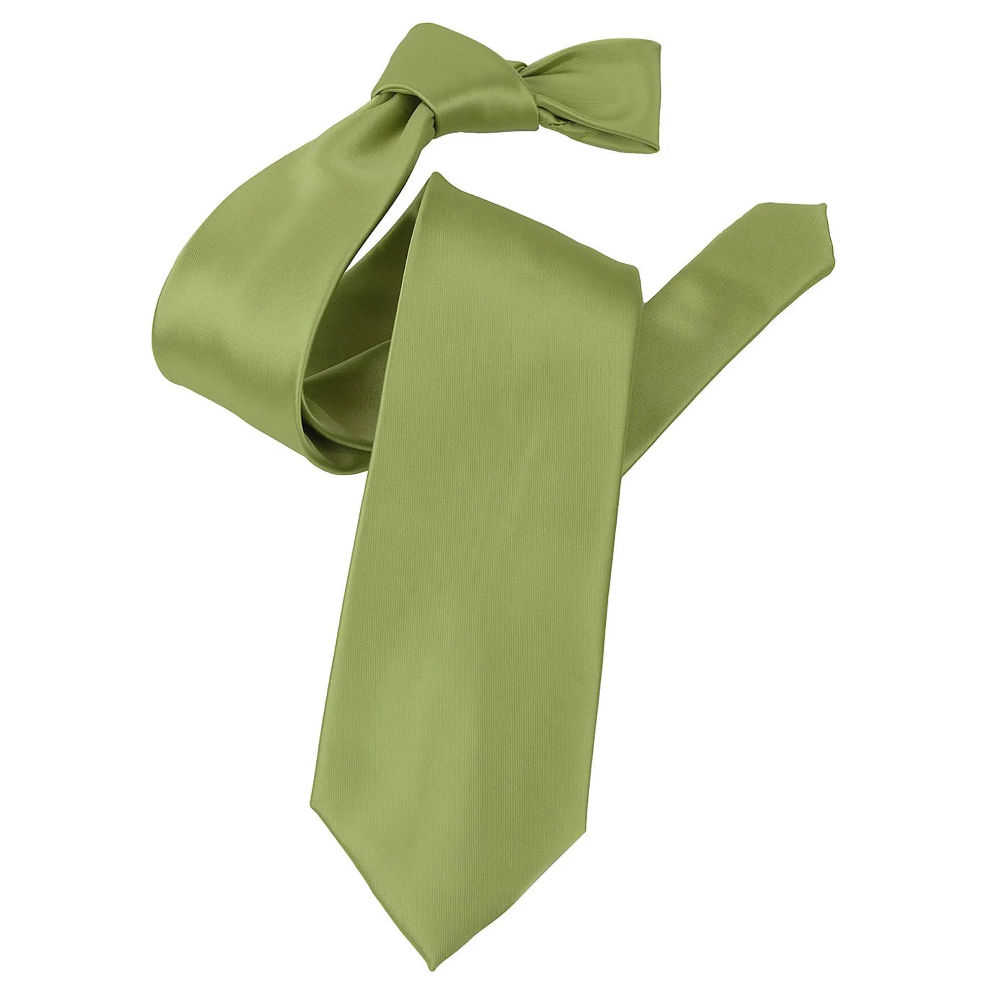 Pickle Green Satin Necktie