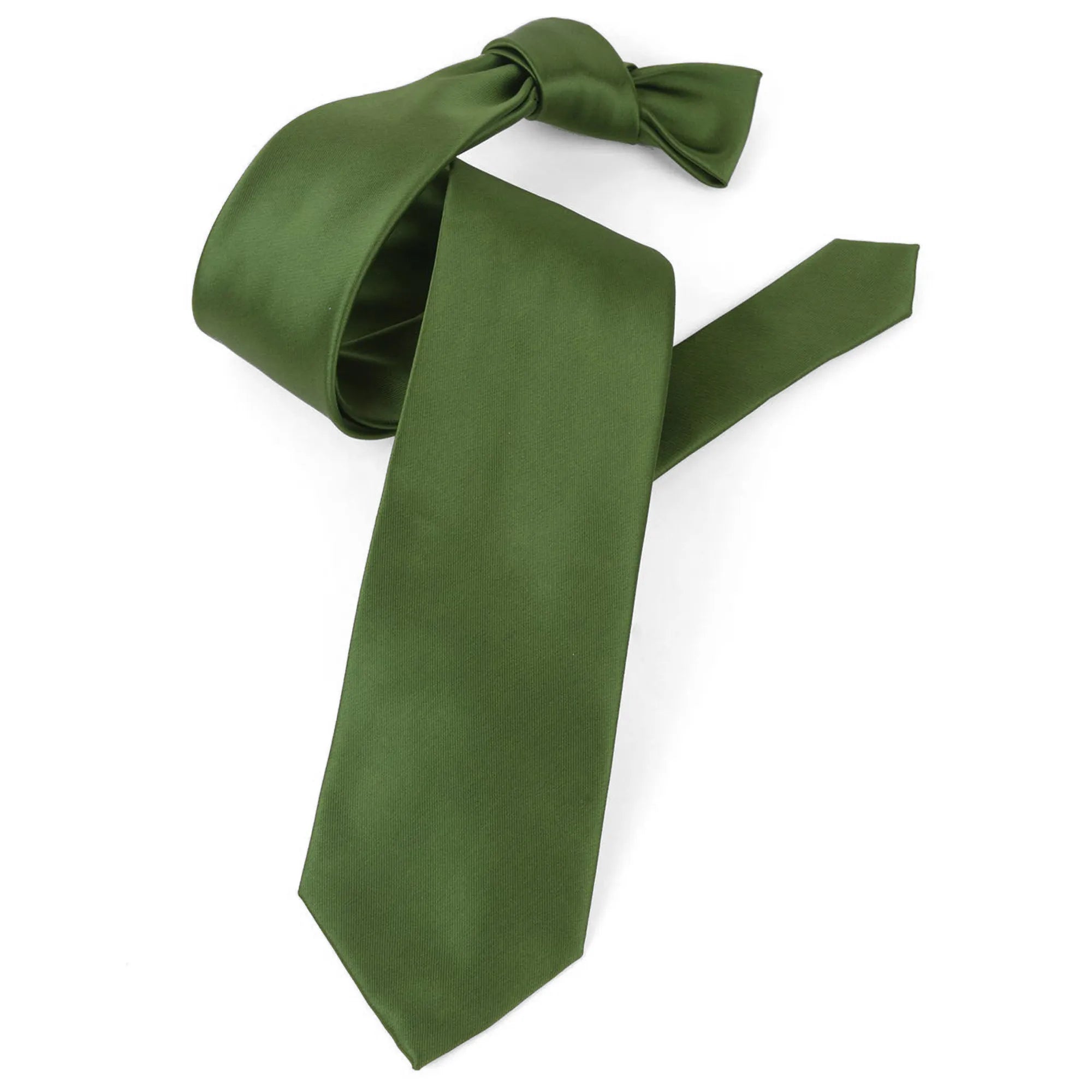 Seaweed Green Satin Necktie