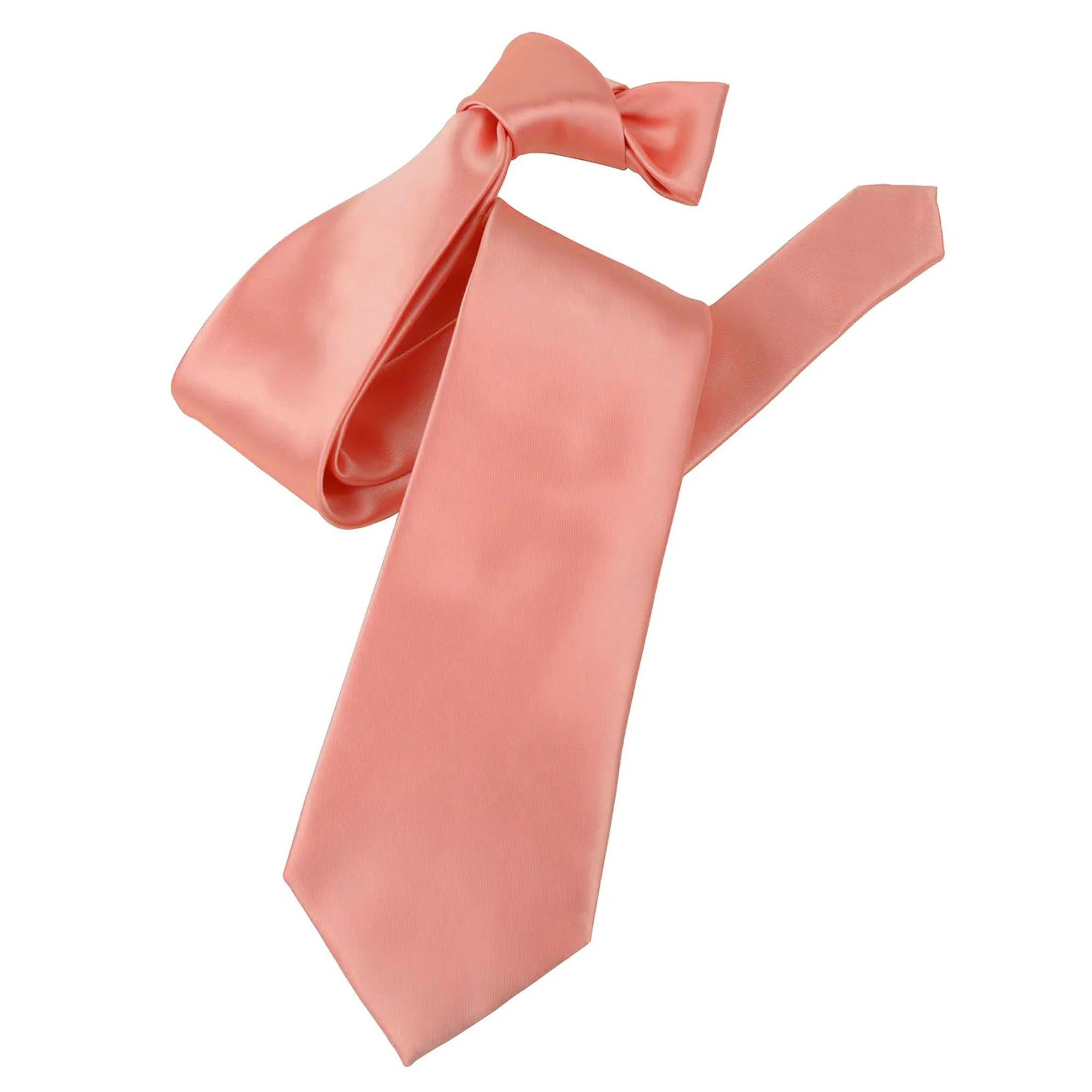 Salmon Satin Necktie