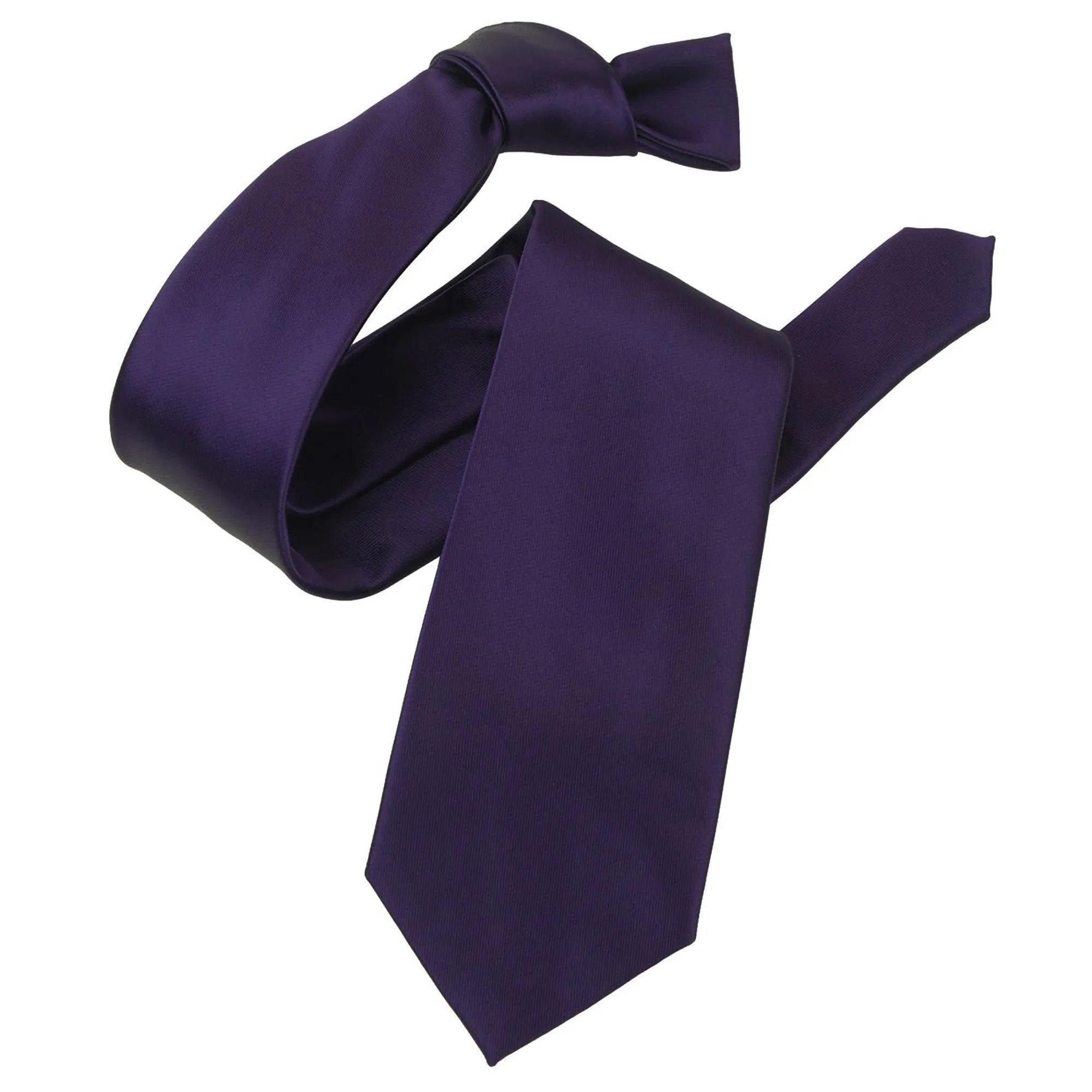 Eggplant Satin Slim-Width Necktie