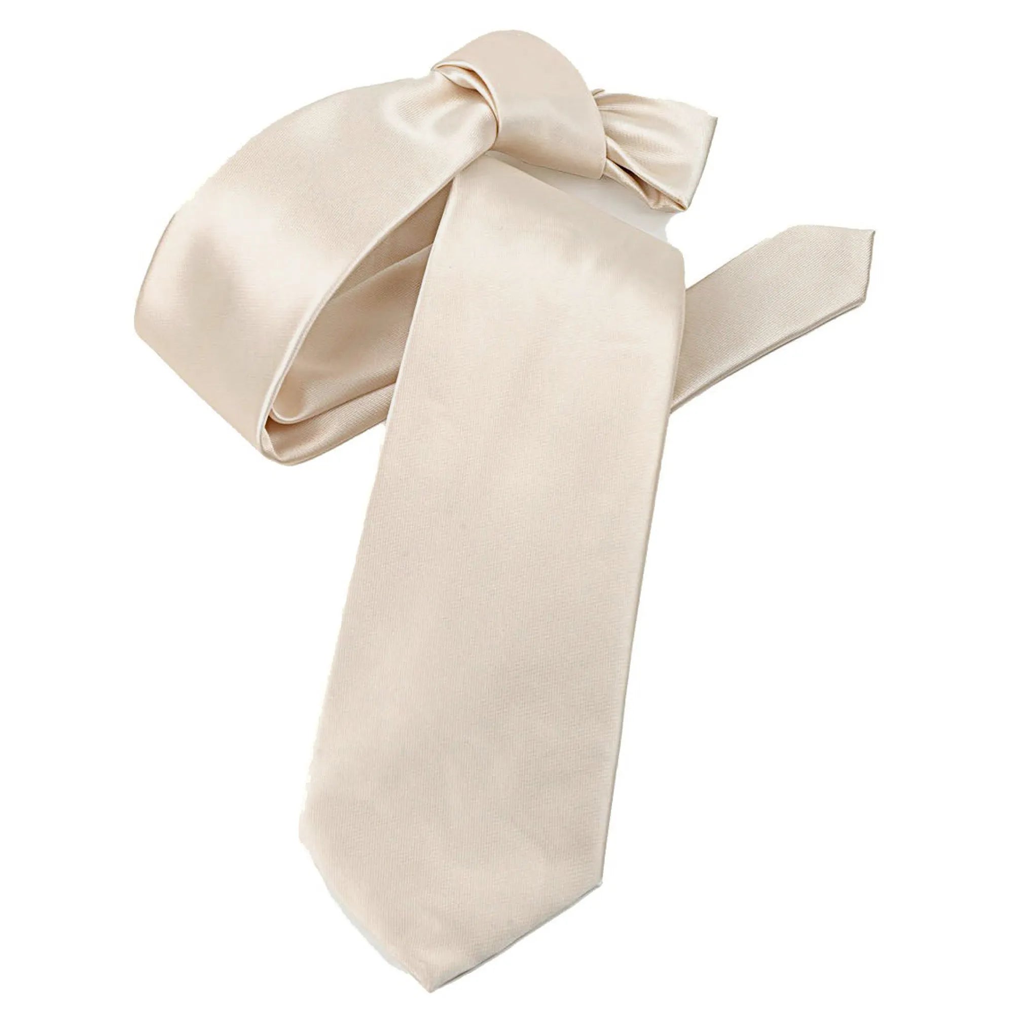 Beige Satin Necktie