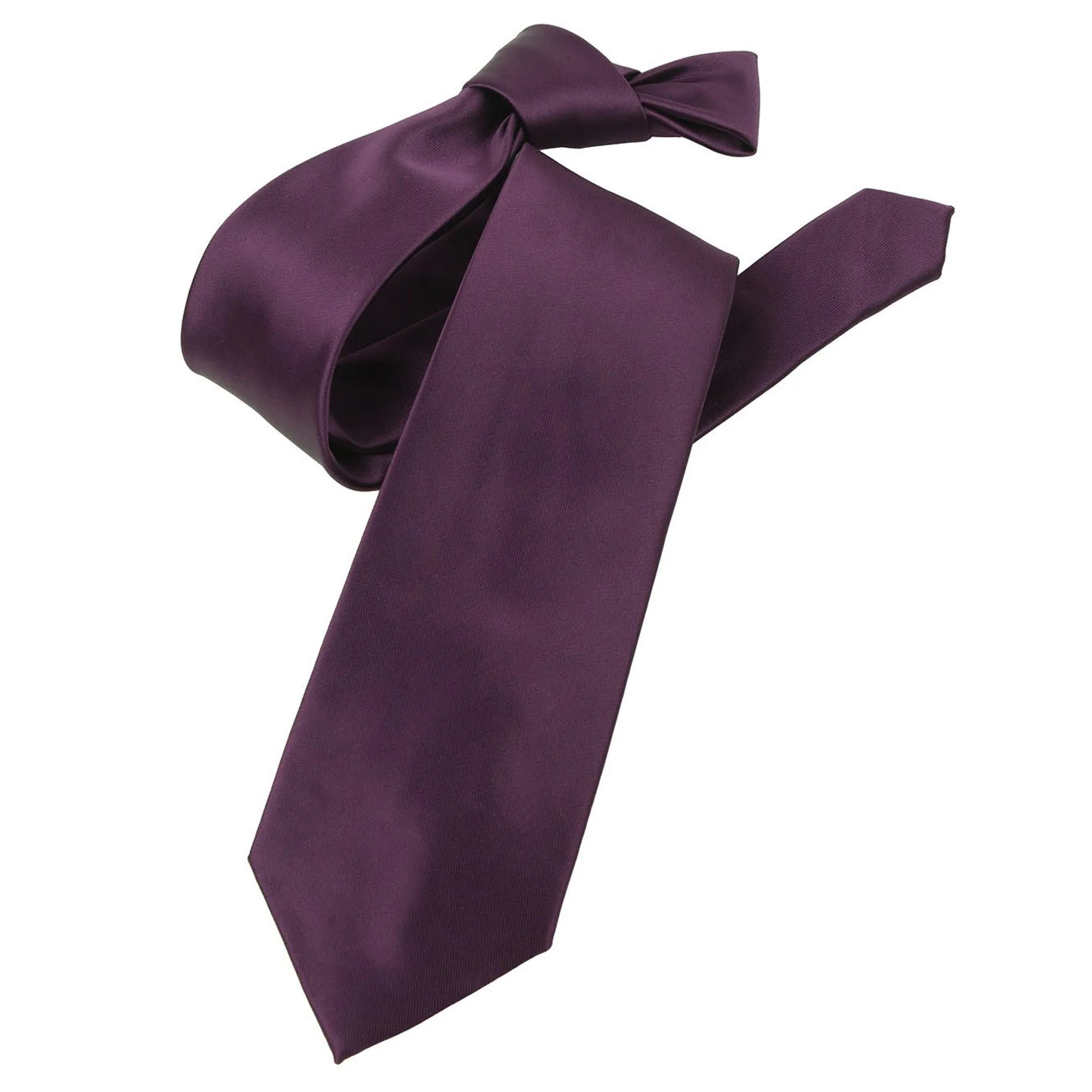 Plum Satin Slim-Width Necktie