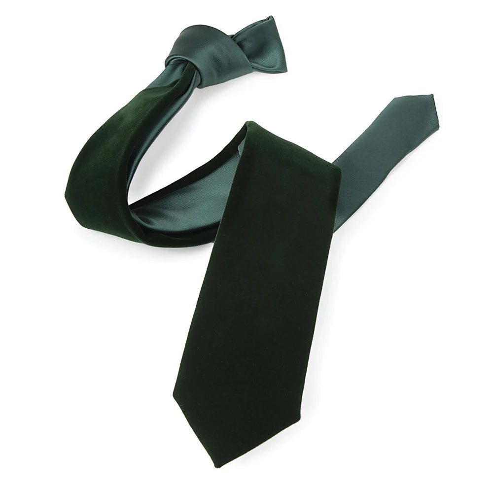 Hunter Green Velvet Necktie