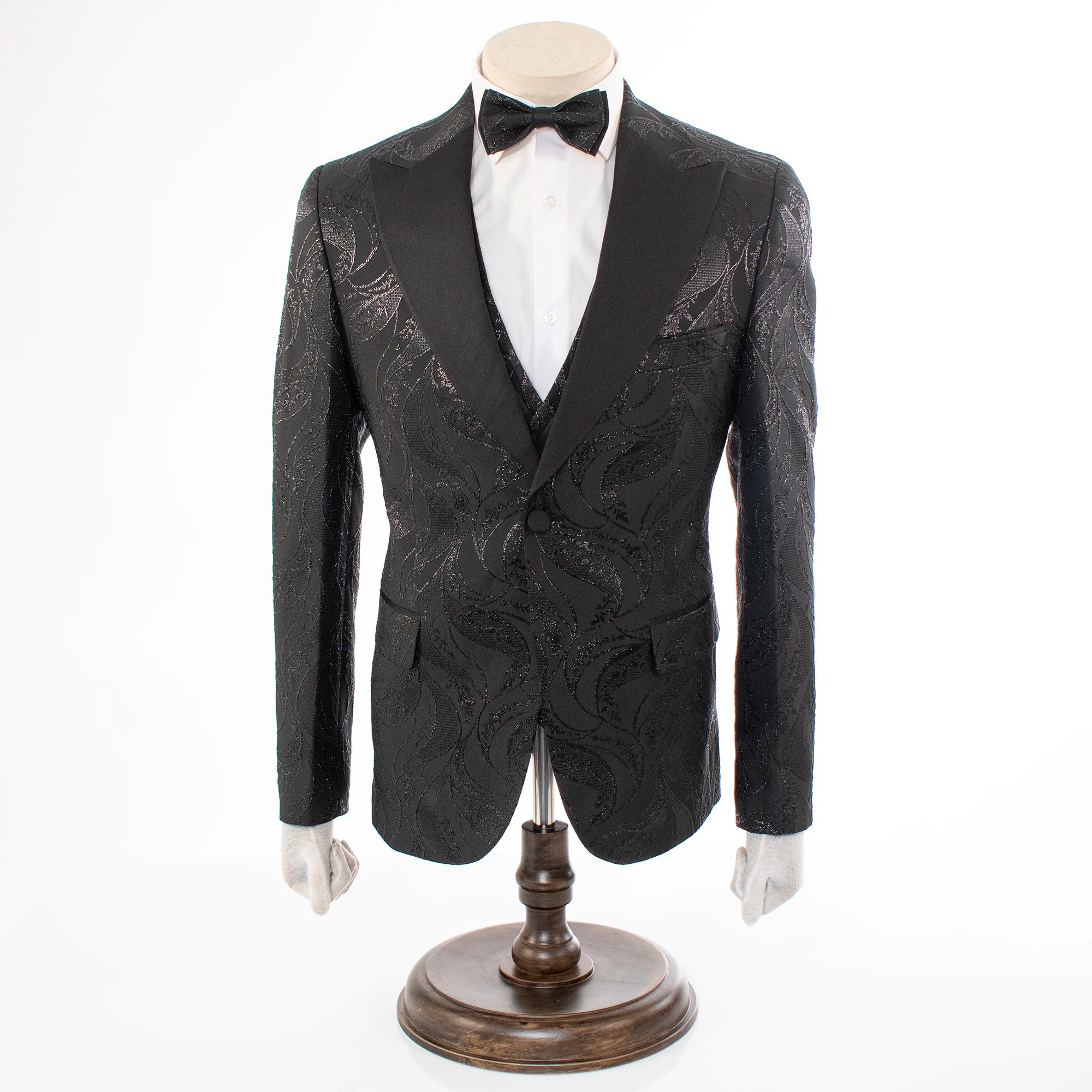 Dante | Black Paisley 3-Piece Tailored-Fit Tuxedo