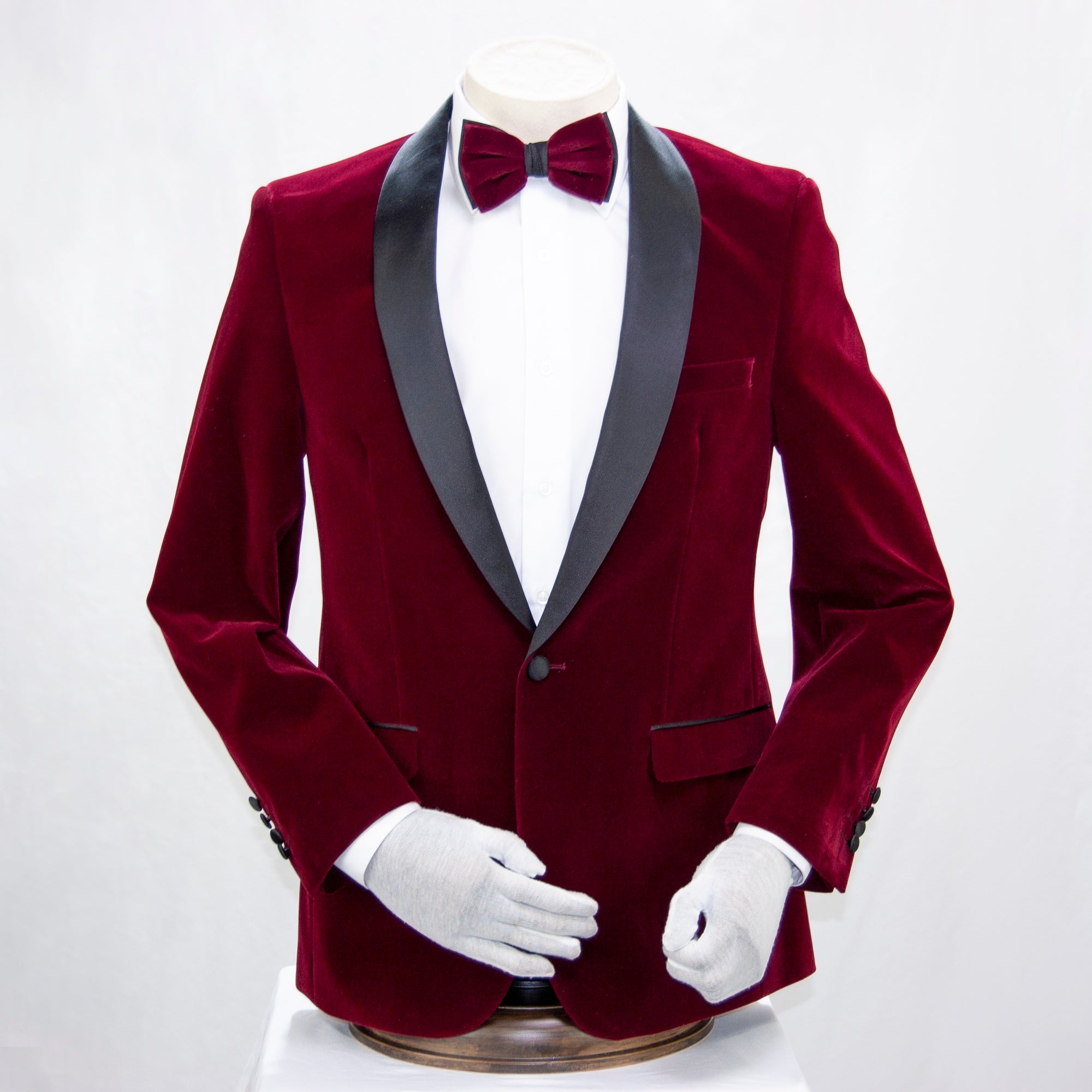 Burgundy Velvet Slim-Fit Dinner Jacket