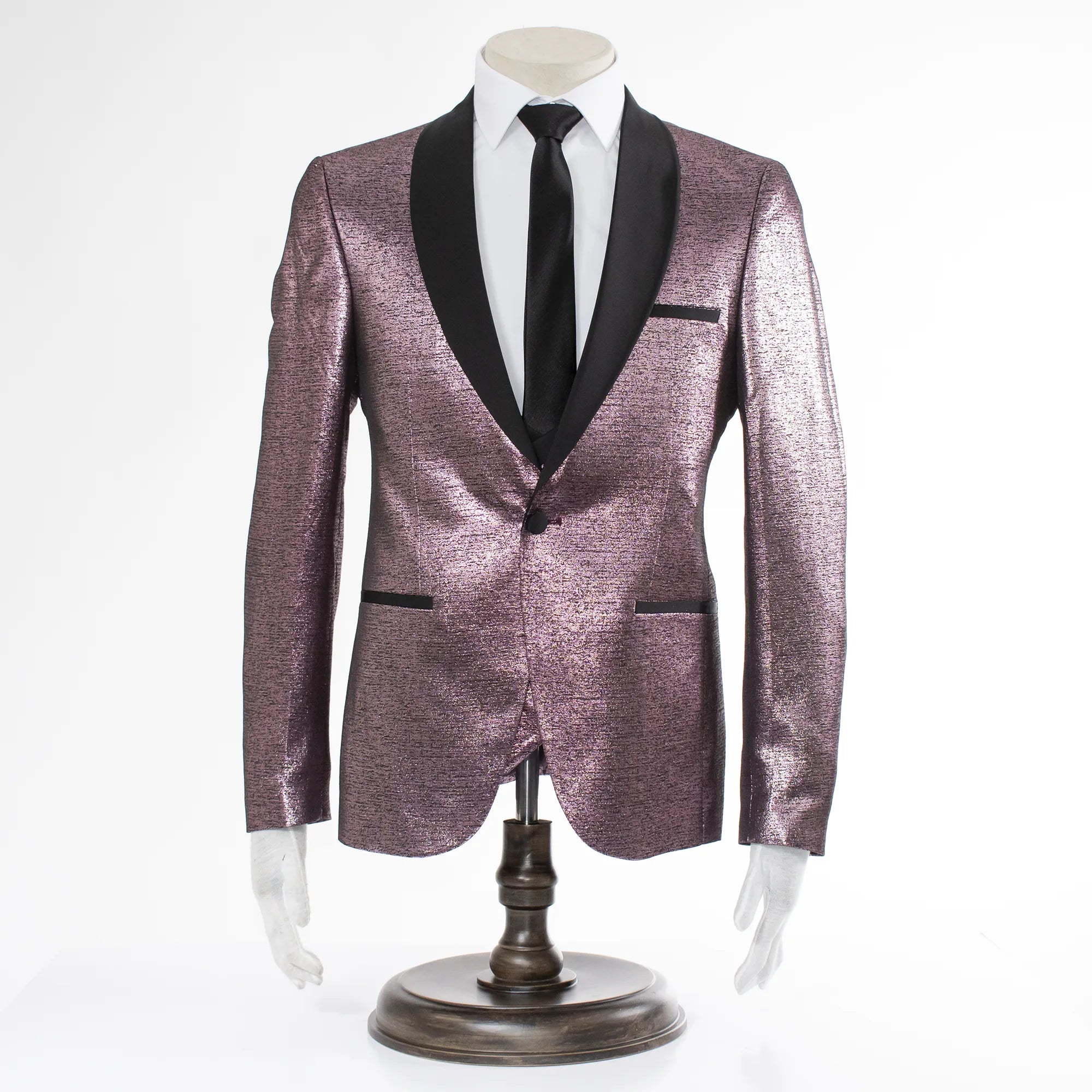 Mauve Metallic 3-Piece Tailored-Fit Tuxedo