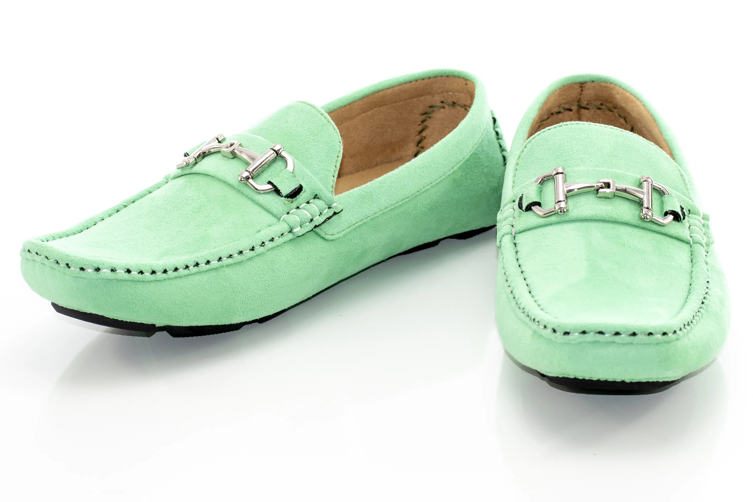 Mint Suede Horsebit Driving Loafer