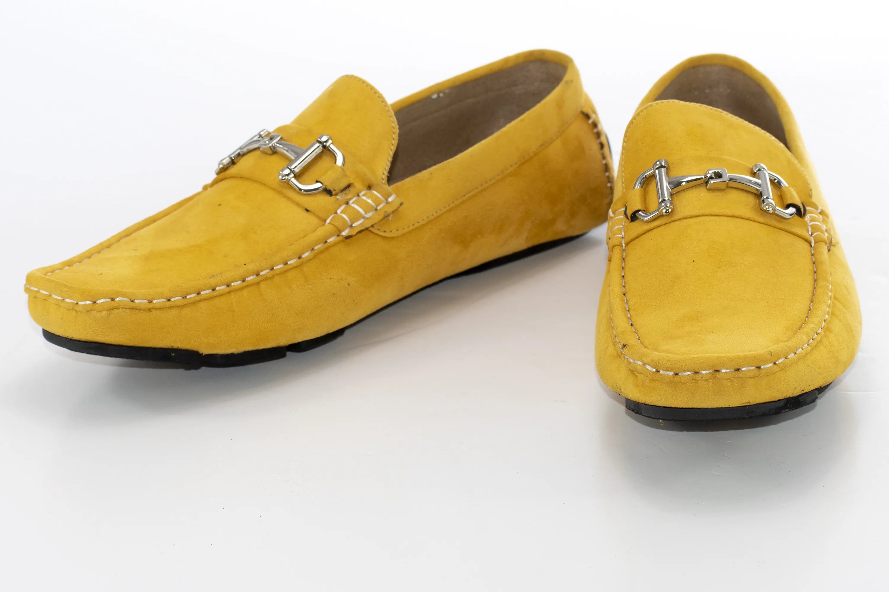 Mustard Suede Horsebit Driving Loafer