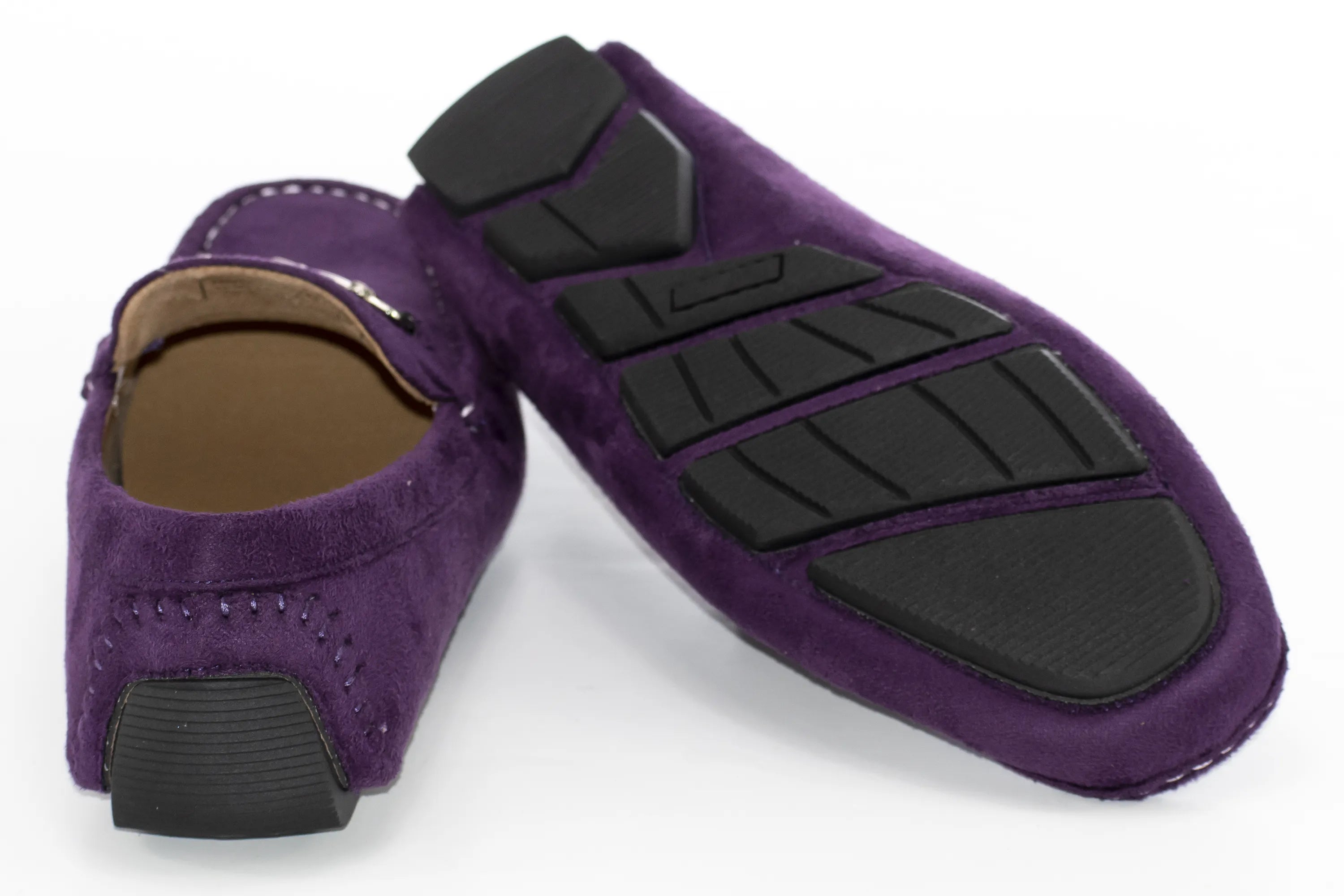 Purple Suede Horsebit Driving Loafer