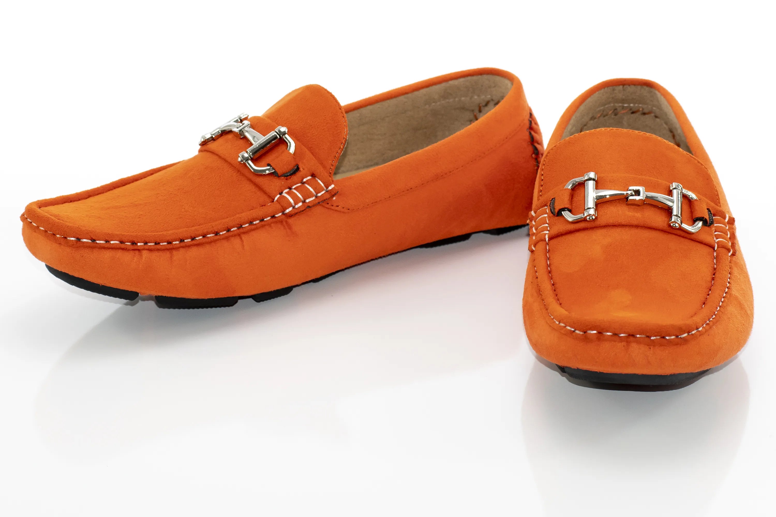 Orange Suede Horsebit Driving Loafer