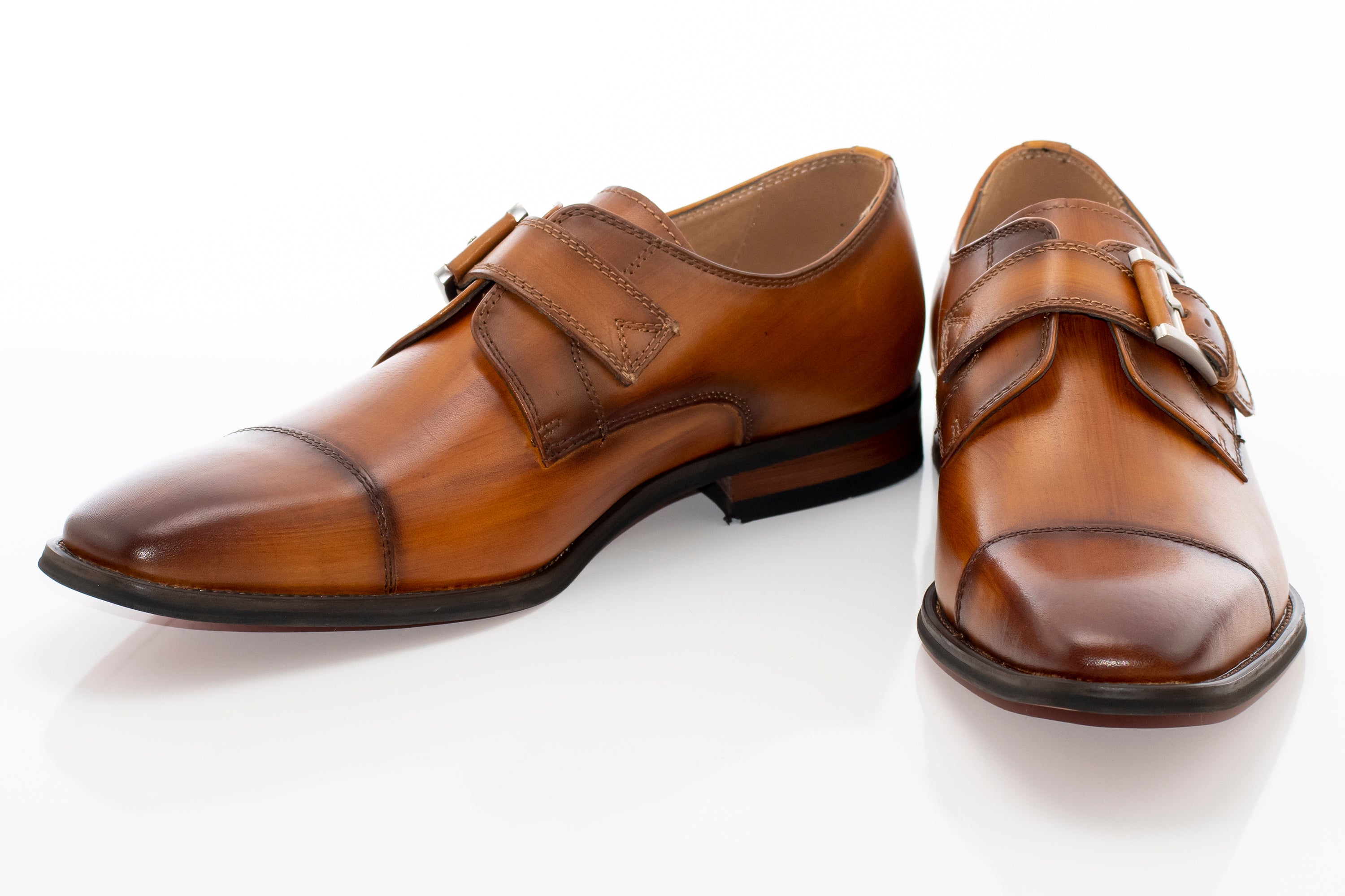 Cognac Cap-Toe Monk Strap