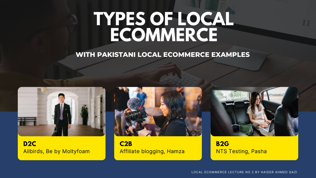 Types of Ecommerce in Pakistan by Haider Ahmed Qazi
