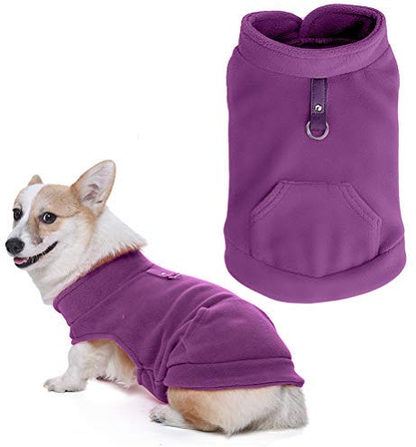 EXPAWLORER - Chaleco de forro polar para perro con bolsillo para abrigos  esponjosos y ropa para el otoño y el invierno 