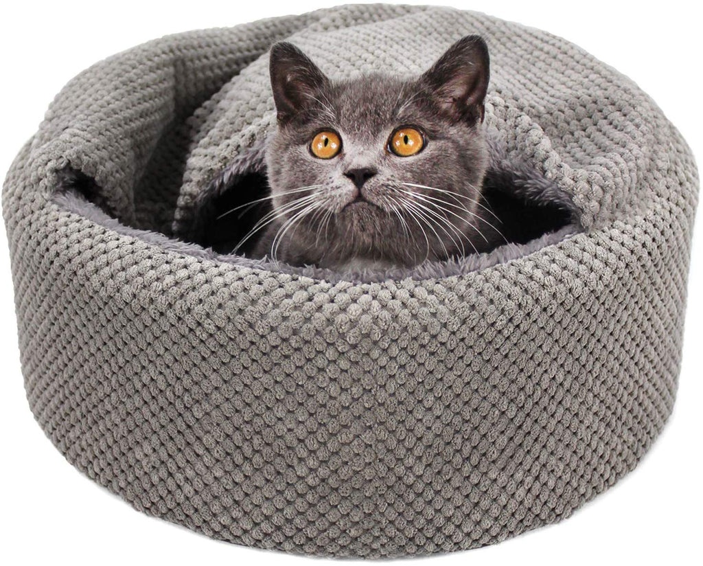 Winsterch Cama para gatos, lavable, cálida, redonda, suave, sofá para mascotas, cama para gatos, camas mascotas pequeñas | BESTMASCOTA.COM