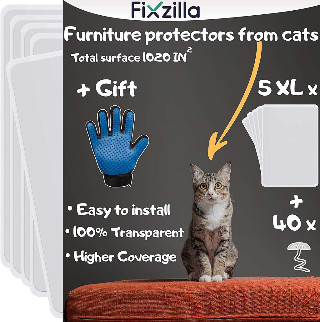 Protectores para muebles de gatos – 5 unidades XL – Disuasorio para gatos – Repelente  para muebles – Protector de sofá de gatos – Incluye guante de aseo |  BESTMASCOTA.COM