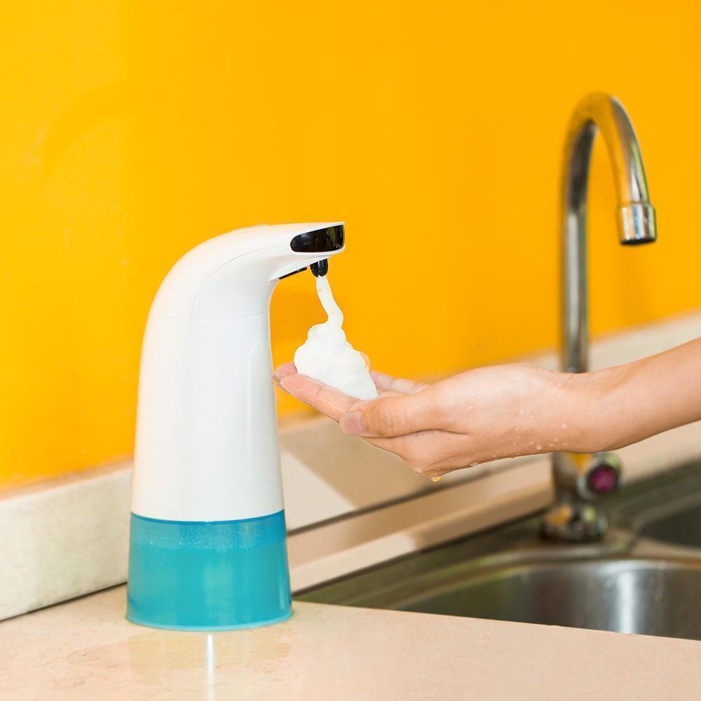 yellow bathroom soap dispenser