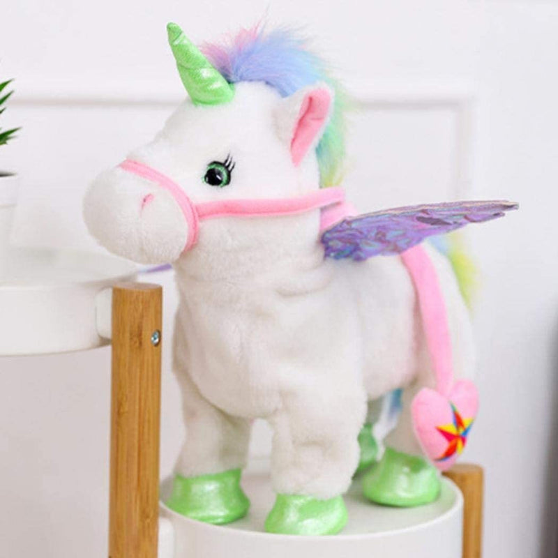 walking talking unicorn plush toy