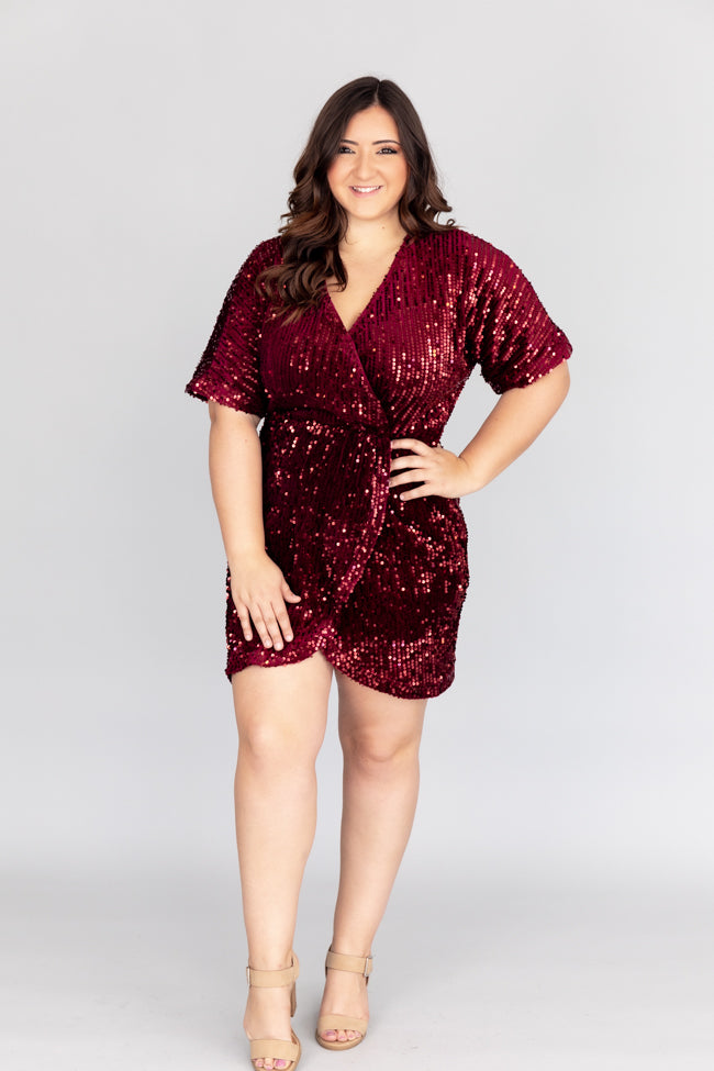 A Brilliant Heart Burgundy Sequin Dress FINAL SALE – Pink Lily