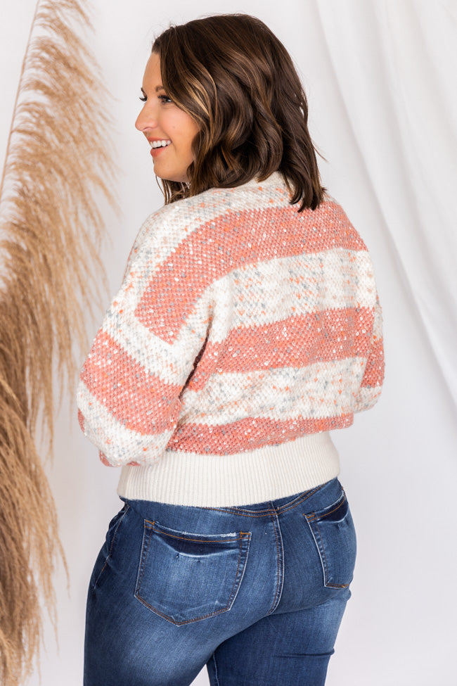 One Time Deal Pink Striped Popcorn Sweater FINAL SALE