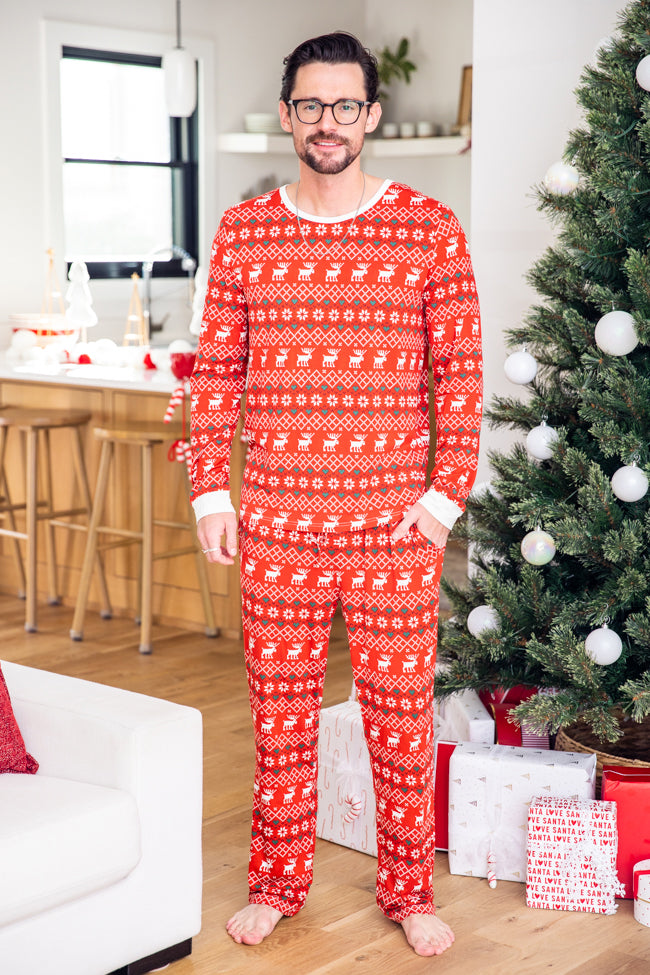 tegel kwaliteit terug Mens Home For The Holidays Red Christmas Print Pajama Joggers FINAL SA –  Pink Lily