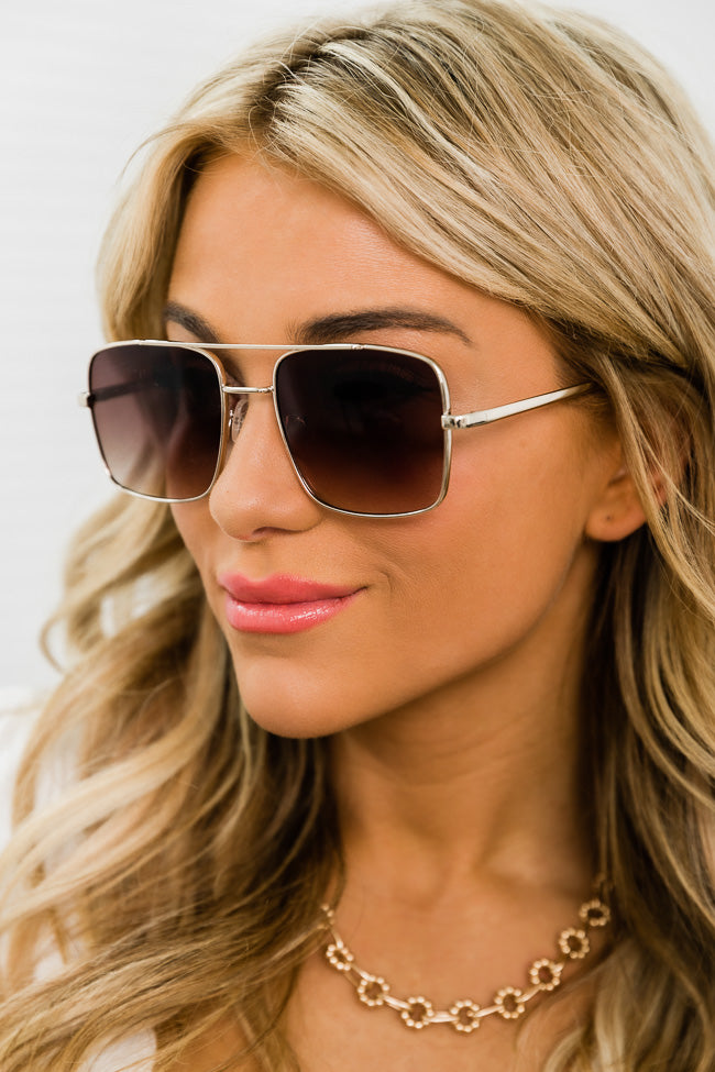 In The Mood Square Aviator Sunglasses – Pink Lily