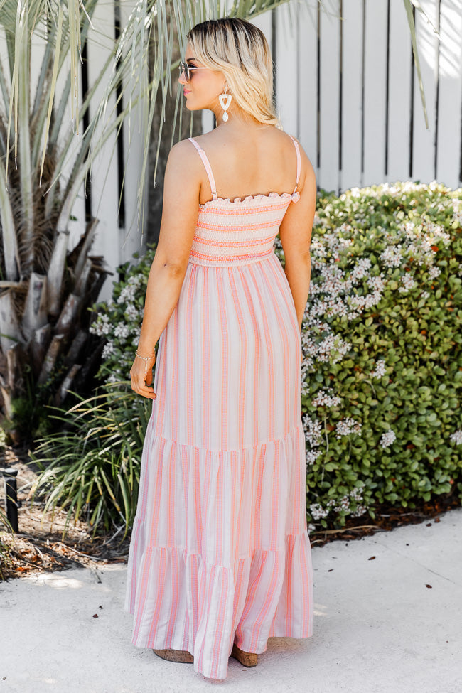 Chasing You Stripe Smocked Maxi Dress – Pink Lily