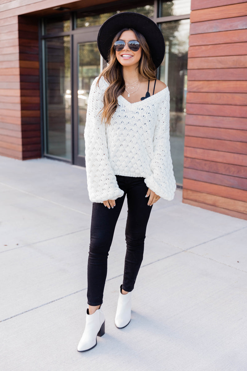 Better Than That Chunky Cropped Sweater Cream – Pink Lily