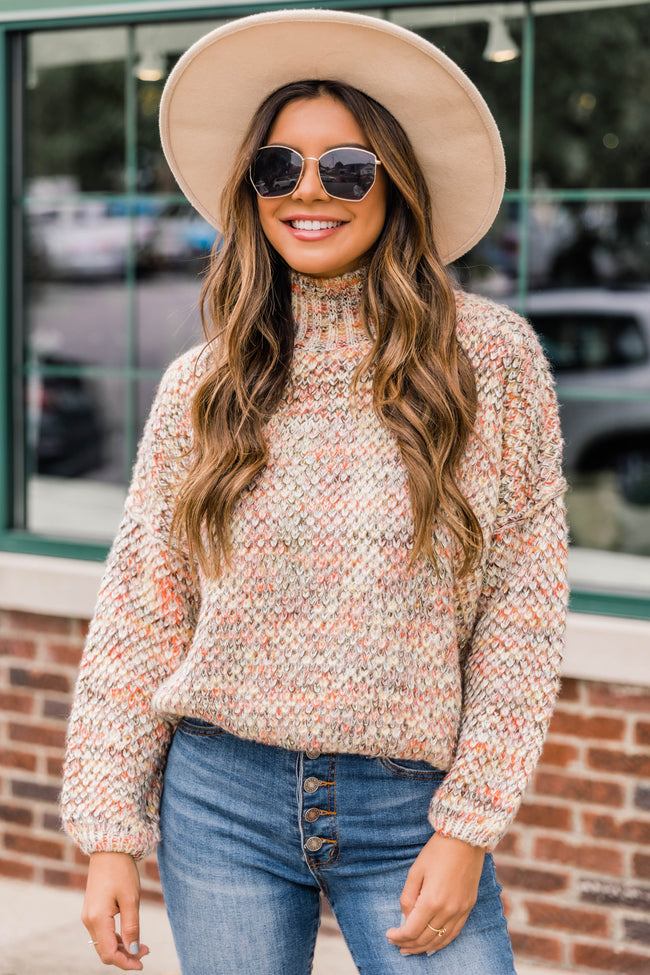 An Endless Rainbow Mock Neck Multi Sweater – Pink Lily