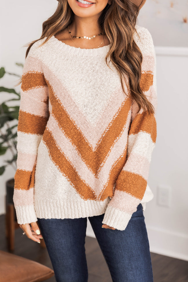 Endless Autumn Chevron Pullover Pink – Pink Lily