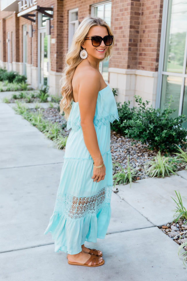 Never In A Hurry Blue Maxi Dress – Pink Lily
