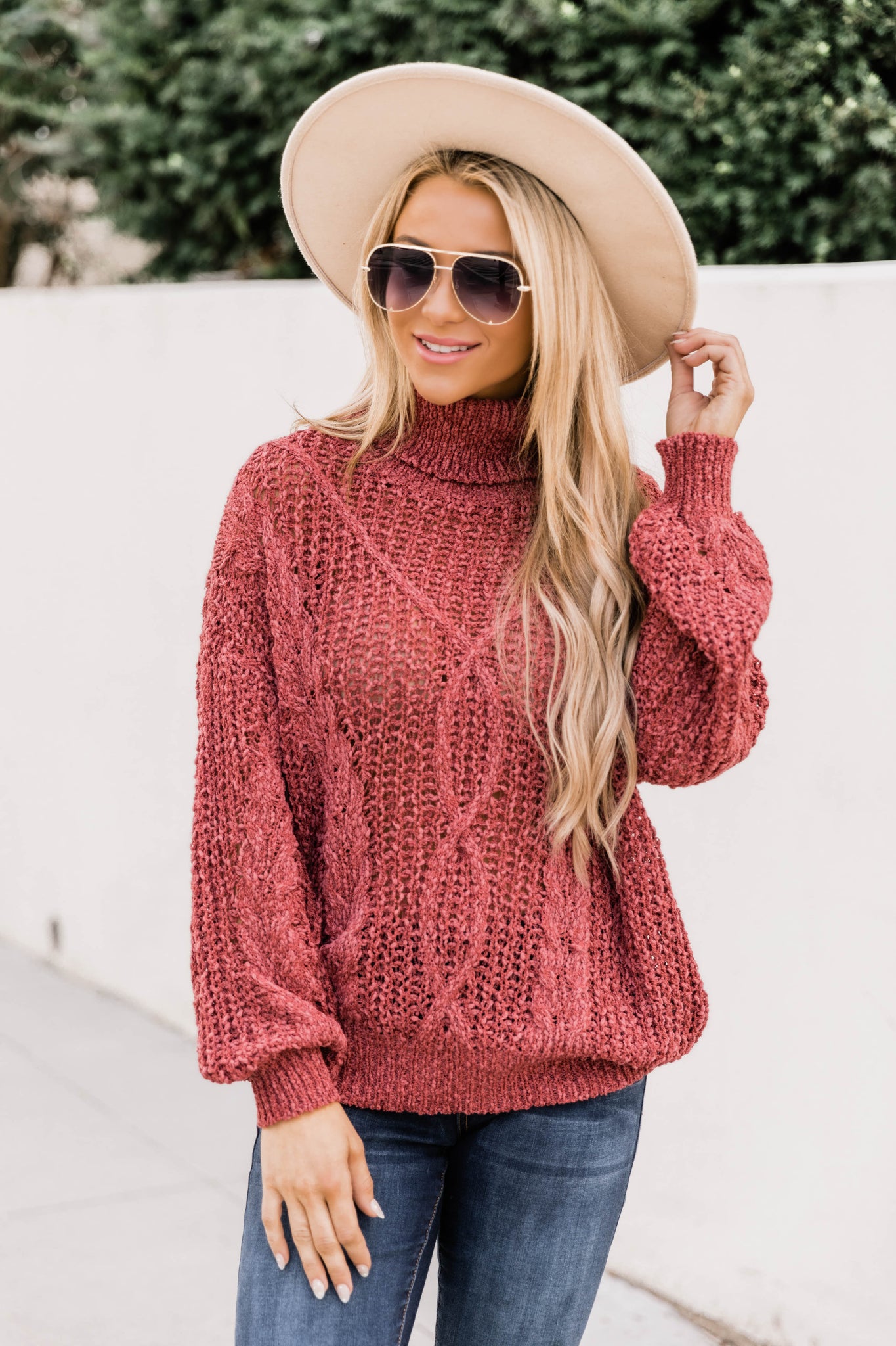 It's Worth It Rose Turtleneck Sweater FINAL SALE – Pink Lily