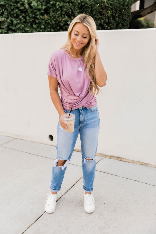 Mixed Feelings Mauve Blouse – Pink Lily