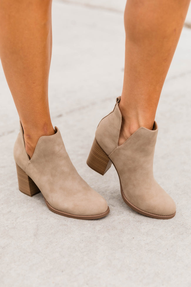 Luna Taupe Booties – Pink Lily