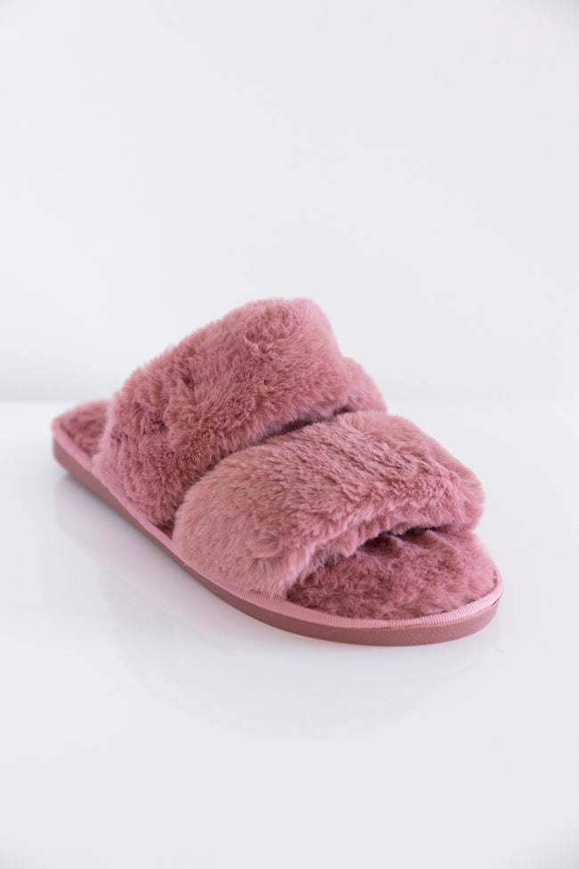 pink fuzzy sandals