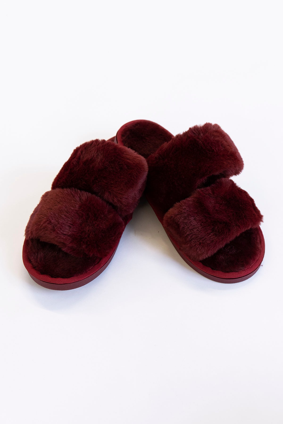 burgundy slippers