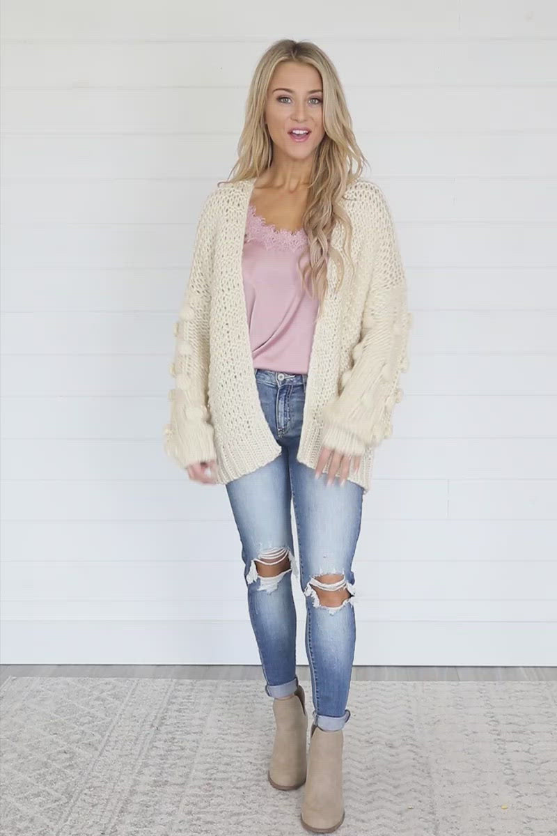 Hold Your Attention Ivory Cardigan – Pink Lily