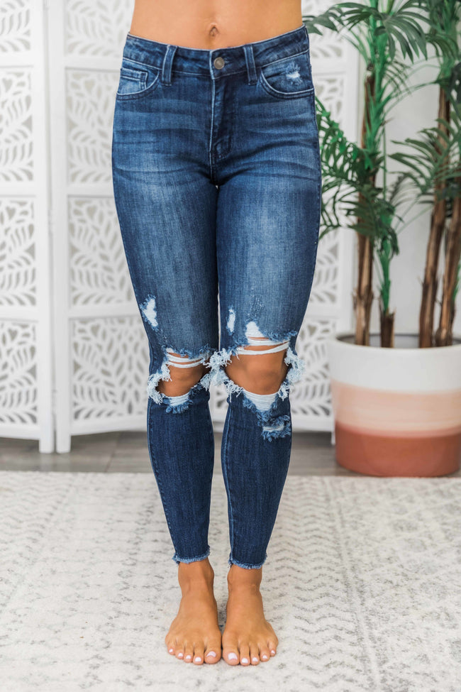 ripped jeans dark wash