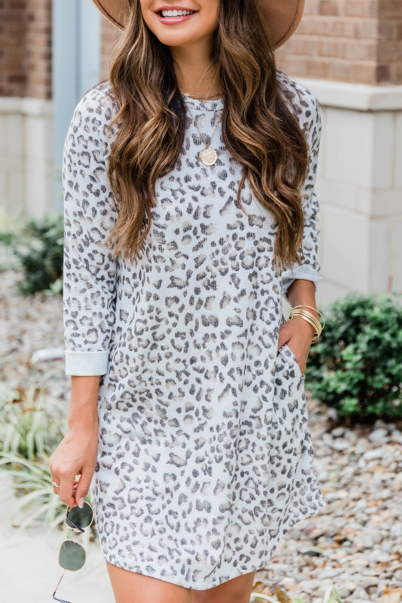 animal print shift dress